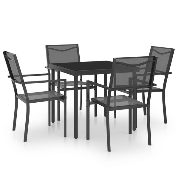 vidaXL 5 pcs conjunto de jantar para exterior aço