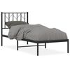 vidaXL Estrutura de cama metal s/ colch&atilde;o c/ cabeceira 75x190 cm preto