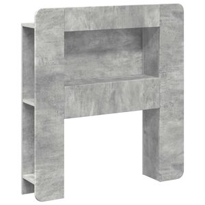 vidaXL Cabeceira com Arm&aacute;rio Cinzento Cimento Madeira engenheirada