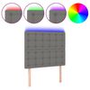 vidaXL Cabeceira de cama c/ LED tecido 80x5x118/128 cm cinza-escuro