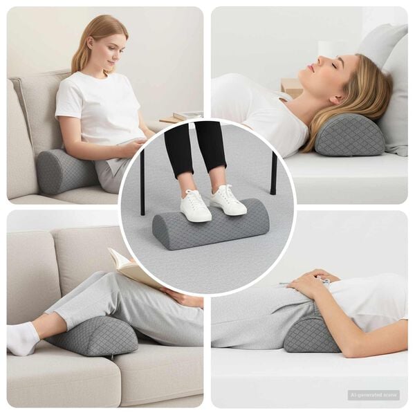 vidaXL Travesseiro para Perna Geom&eacute;trico Cinzeto