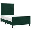 vidaXL Estrutura de cama sem colch&atilde;o 90x200 cm veludo verde-escuro