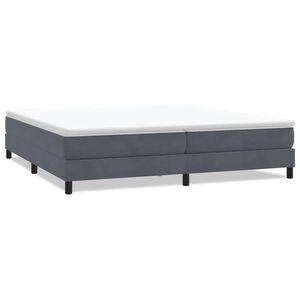 vidaXL Cama com molas sem colch&atilde;o 200x220 cm veludo cinzento-escuro