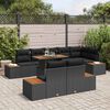vidaXL Conjunto de Sof&aacute; de Jardim 9 pcs Preto Rattan Sint&eacute;tico