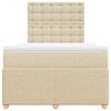 vidaXL Cama boxspring com colch&atilde;o 120x190 cm tecido cor creme