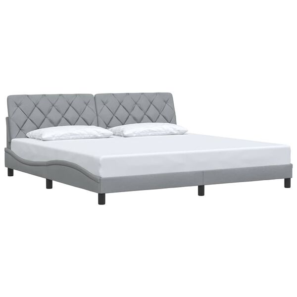 vidaXL Estrutura de cama sem colch&atilde;o 200x200 cm tecido cinzento-claro