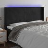 vidaXL Cabeceira de cama c/ luzes LED veludo 203x16x118/128 cm preto