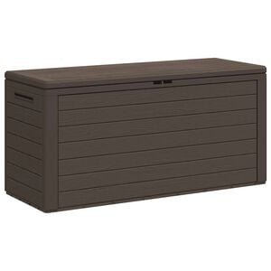 vidaXL Caixa de arruma&ccedil;&atilde;o para jardim 116x44x55 cm castanho