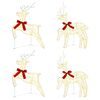vidaXL Rena de Natal 4 unid. 80 LED Branco quente 43 x 19 x 65 cm