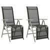 vidaXL Cadeiras jardim reclin&aacute;veis 2 pcs textilene e alum&iacute;nio prateado