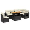 vidaXL 7 pcs conjunto de sof&aacute;s p/ jardim c/ almofad&otilde;es vime PE preto
