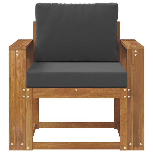 vidaXL Sof&aacute; exterior Madeira de Ac&aacute;cia maci&ccedil;a e Poli&eacute;ster Natural