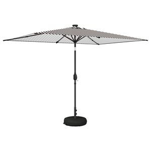 vidaXL Parasol de Jardim com Luzes LED e Base 2 x 3 m Poli&eacute;ster