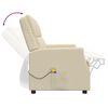 vidaXL Poltrona massagens 2 lug. reclin&aacute;vel couro artificial creme