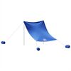 vidaXL Toldo de praia com âncoras de areia 214x236 cm azul