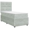 vidaXL Cama box spring com colch&atilde;o Cinzento-claro 90 x 200 cm Veludo