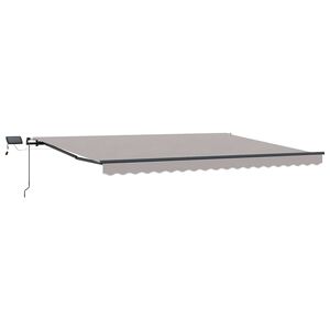 vidaXL Toldo retr&aacute;til Cinzento-claro 400 &times; 350 cm Tecido e Alum&iacute;nio