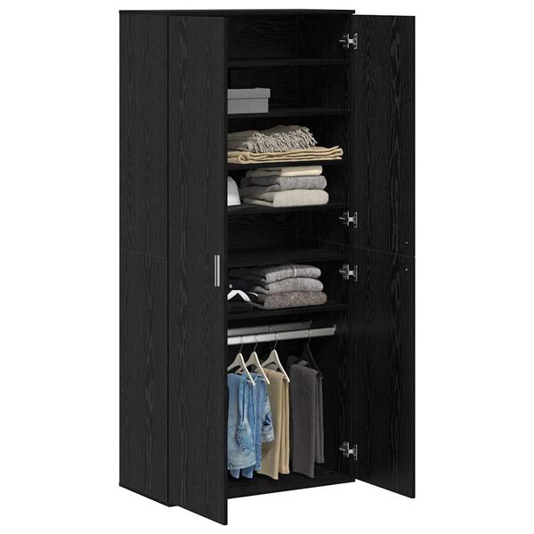 vidaXL Highboard Carvalho preto 80 x 39 x 178 cm Madeira processada