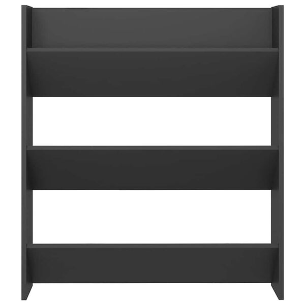 vidaXL Sapateira de parede 80x18x90 cm contraplacado cinzento