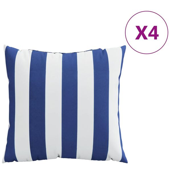 vidaXL Almofadas decorativas 4 pcs 40x40 cm tecido azul e branco
