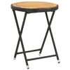 vidaXL Mesa de ch&aacute; 60 cm vime PE e madeira de ac&aacute;cia maci&ccedil;a preto