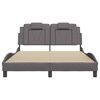vidaXL Estrutura de cama Viana sem colch&atilde;o 140x200cm couro artificial cinzento