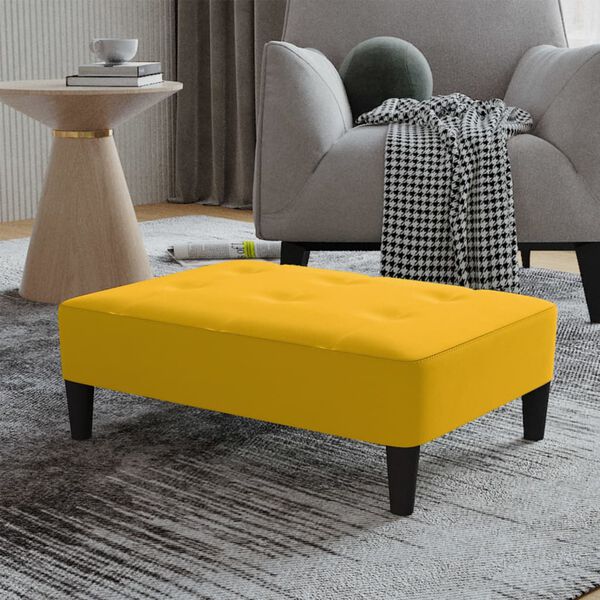 vidaXL Apoio de p&eacute;s 78x56x32 cm veludo amarelo