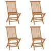 vidaXL Cadeiras de jardim dobr&aacute;veis 4 pcs madeira de teca maci&ccedil;a