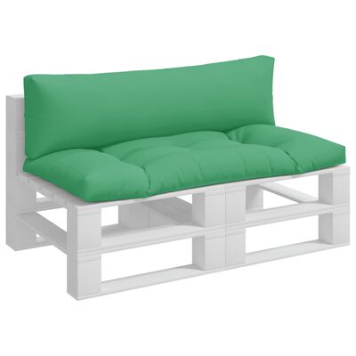 vidaXL Almofadões para móveis de paletes 2 pcs tecido verde