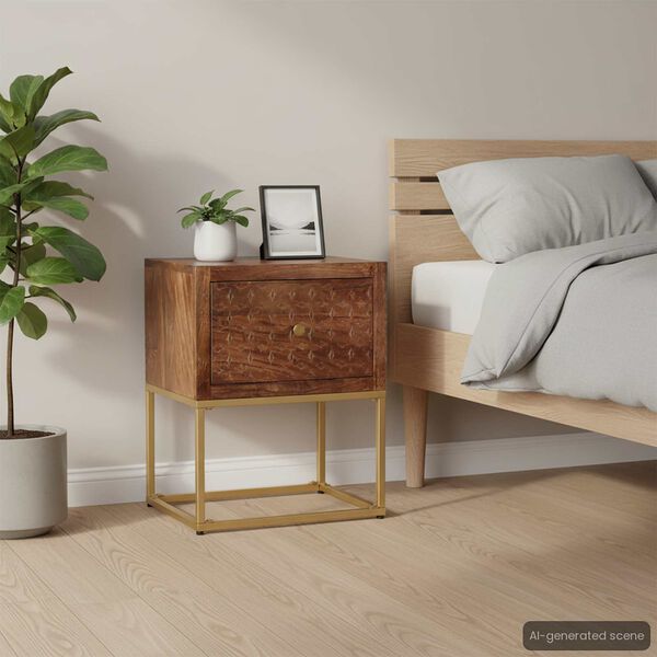 vidaXL Mesa de cabeceira 40x30x50 cm madeira de mangueira maciça