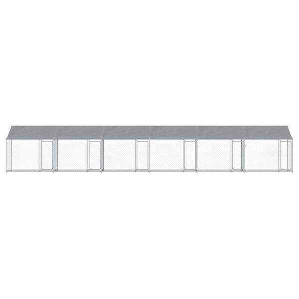 vidaXL Jaula para c&atilde;o com telhado/portas 12x2x2m a&ccedil;o galvanizado cinza