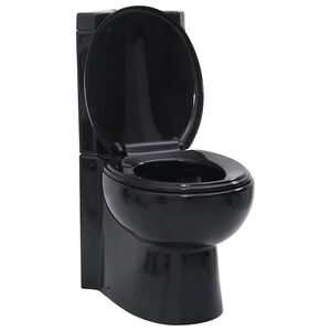 vidaXL Sanita de canto cer&acirc;mica preto