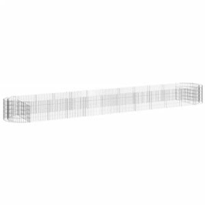 vidaXL Canteiro elevado/cesto gabi&atilde;o 600x100x50 cm ferro galvanizado