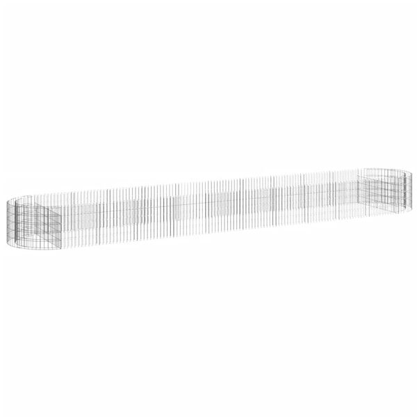 vidaXL Canteiro elevado/cesto gabião 600x100x50 cm ferro galvanizado