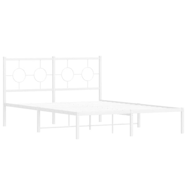 vidaXL Estrutura de cama com cabeceira 140x200 cm metal branco