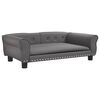 vidaXL Cama para c&atilde;es 95x55x30 cm couro artificial cinzento
