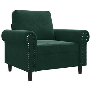 vidaXL Poltrona 60 cm veludo verde-escuro