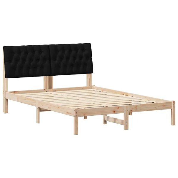 vidaXL Estrutura de Cama com Cabeceira Estofada Castanho 150 x 200 cm