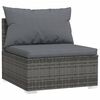 vidaXL 11 pcs conjunto lounge de jardim c/ almofad&otilde;es vime PE cinzento