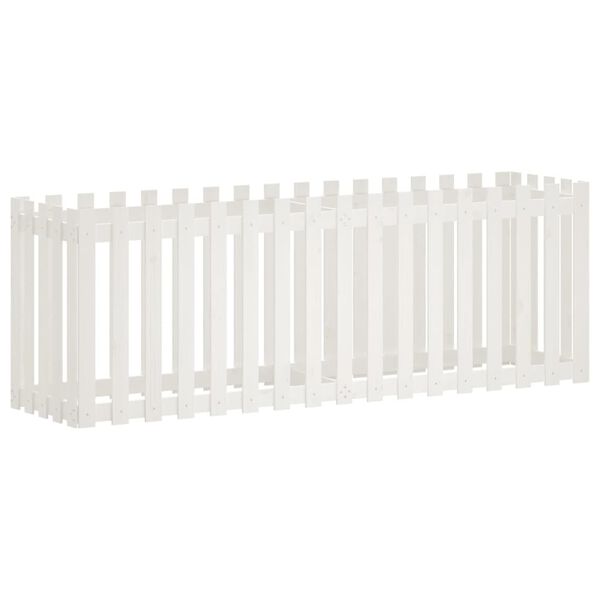 vidaXL Canteiro elevado design cerca 200x50x70 cm pinho maci&ccedil;o branco
