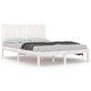 vidaXL Estrutura de cama king 150x200 cm madeira maci&ccedil;a branco