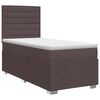 vidaXL Cama box spring com colch&atilde;o Marrom Escuro 90 x 200 cm Tecido