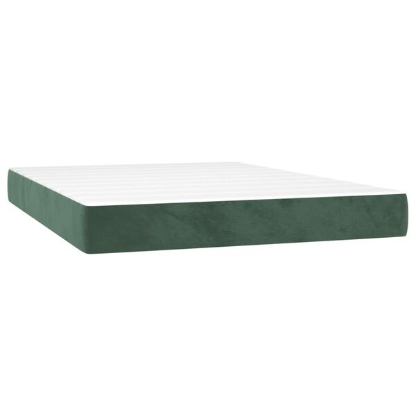 vidaXL Colch&atilde;o de molas ensacadas 120x210x20 cm veludo verde-escuro