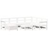vidaXL 8 pcs conjunto sof&aacute;s de jardim pinho maci&ccedil;o branco