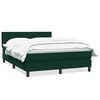 vidaXL Cama box spring com colch&atilde;o 160x210 cm veludo verde escuro