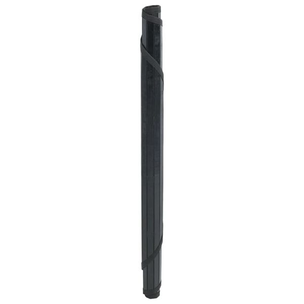 vidaXL Tapete redondo 100 cm bambu preto