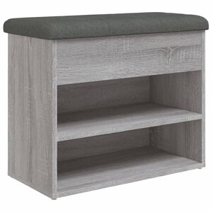 vidaXL Banco sapateira 62x32x50 cm derivados madeira cinzento sonoma