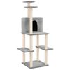 vidaXL &Aacute;rvore p/ gatos c/ arranhadores sisal 144,5 cm cinza-claro