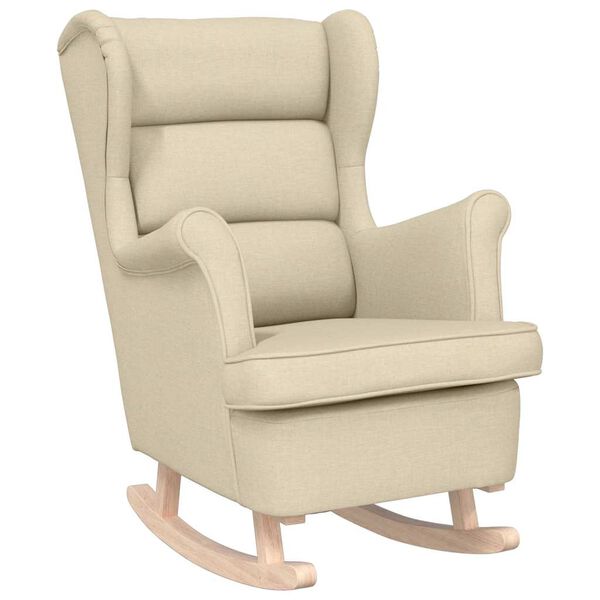 vidaXL Cadeira de baloi&ccedil;o 74x90x102 cm tecido cor creme