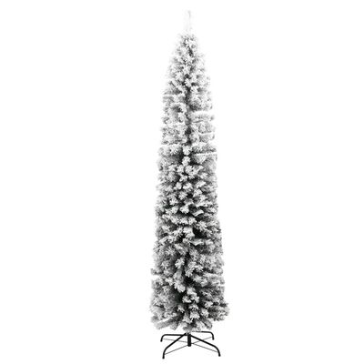vidaXL Árvore de Natal artificial fina com neve 180 cm PVC verde